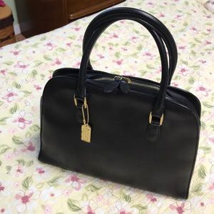 Coach Black Leather vintage satchel made in Italy